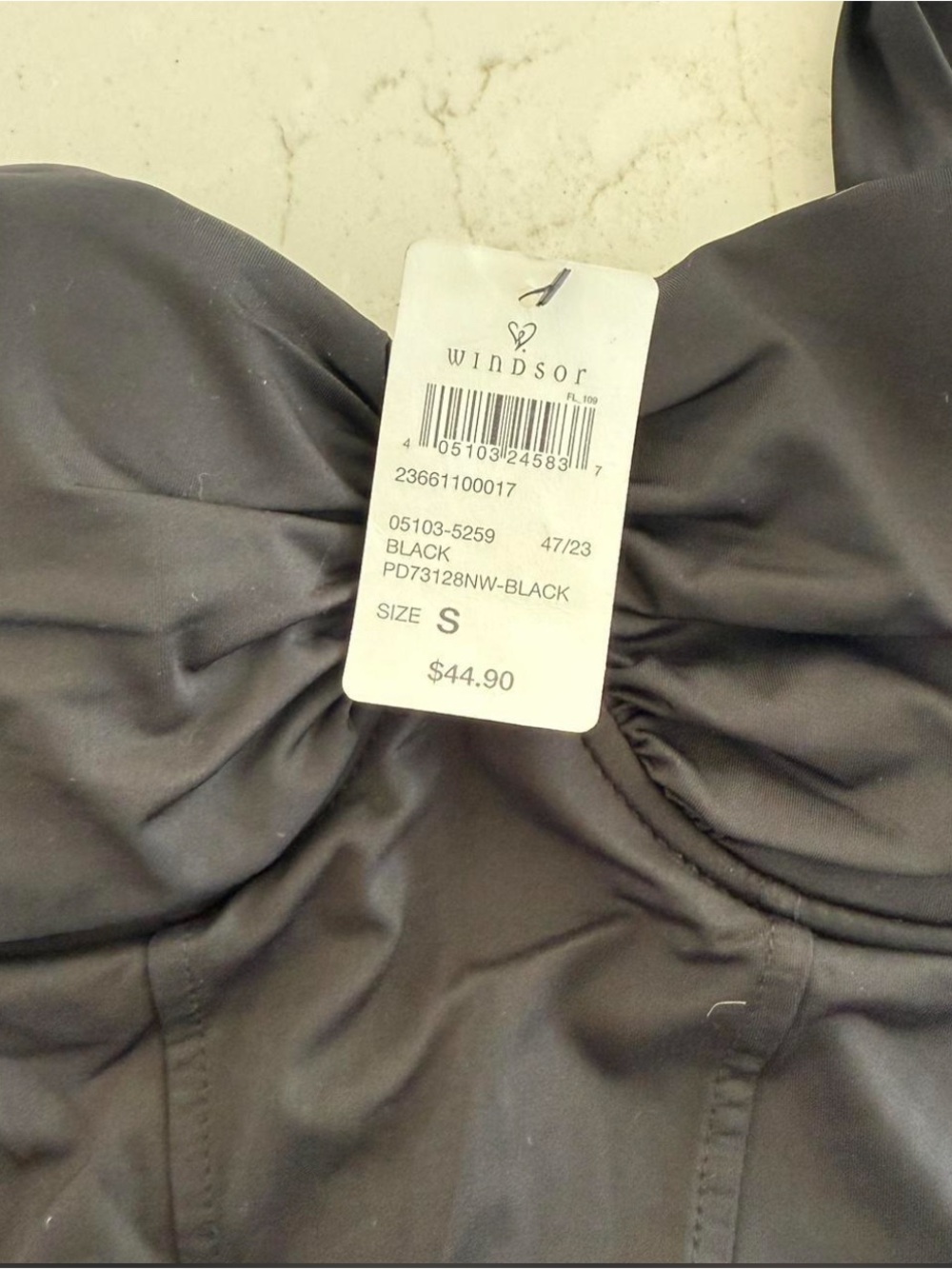 Windsor Black Ruched Mini Dress with Tie Straps - Picture 4 of 4